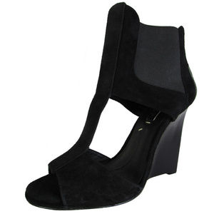 BCBGMaxazria Black Cage Wedge Heel Bootie Samira 6